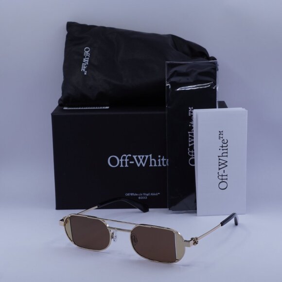 Off-White OERI14H LYNN 7664 Oval Sunglasses – Gold/Brown main image 10
